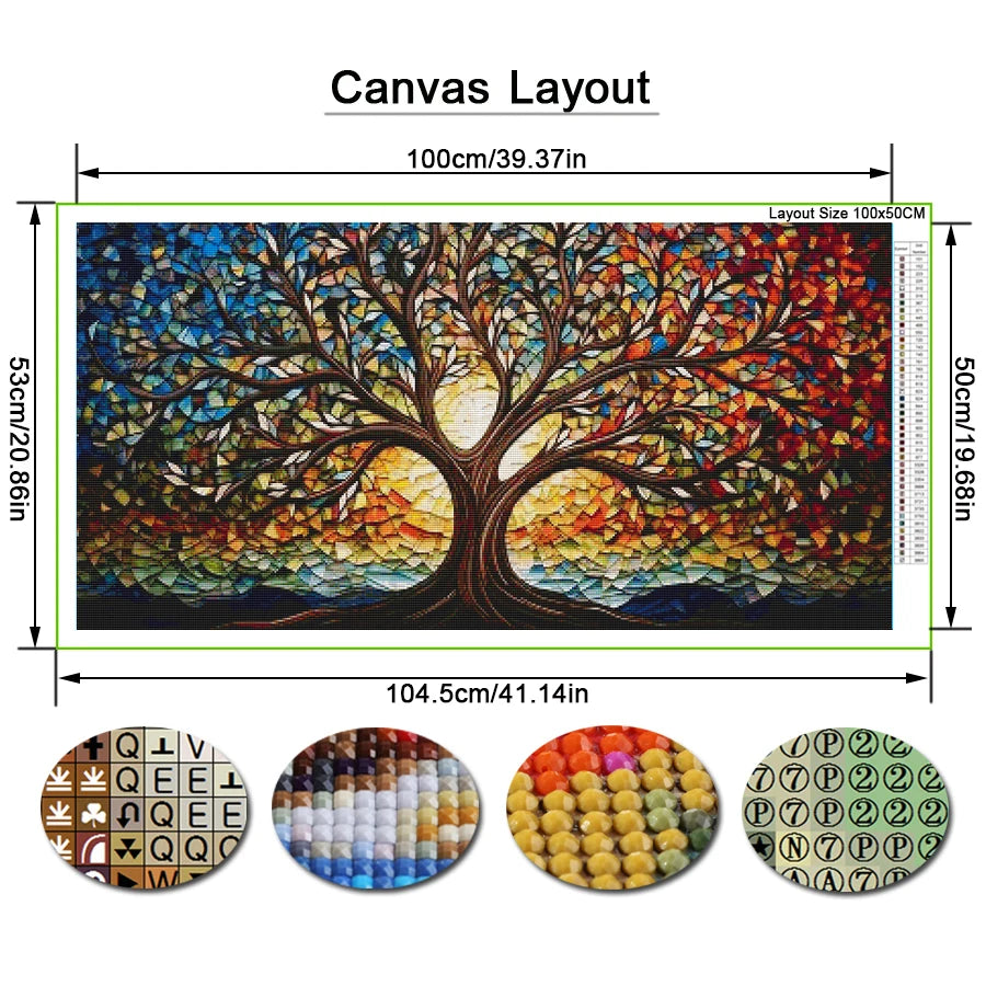 Tree of Life Large Size Diamond art painting Mythology Gift 220x110cm.