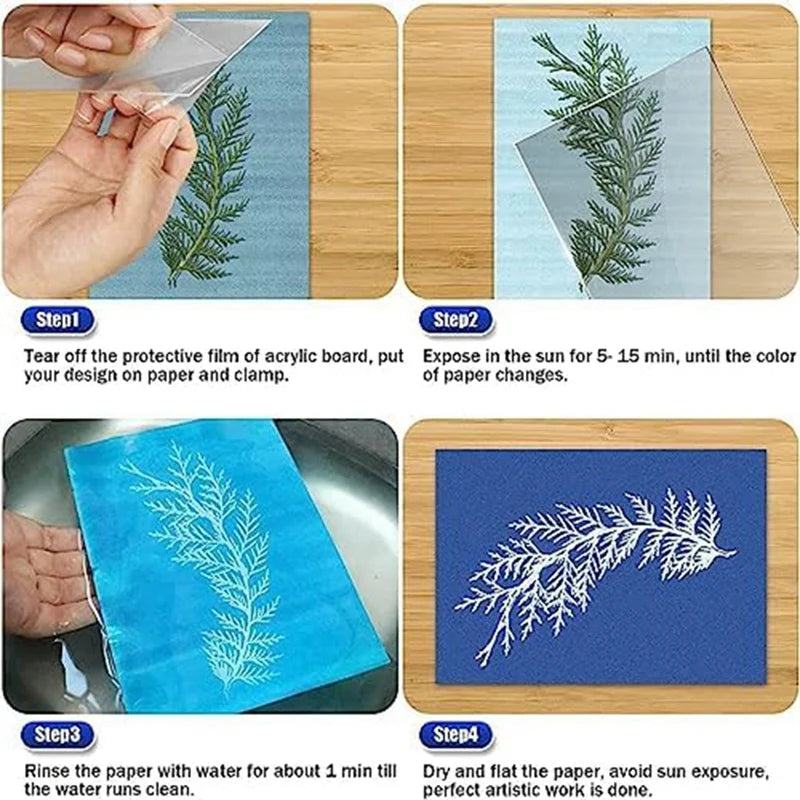 30 Sheets Blue Cyanotype Paper Sun Art Paper Kit