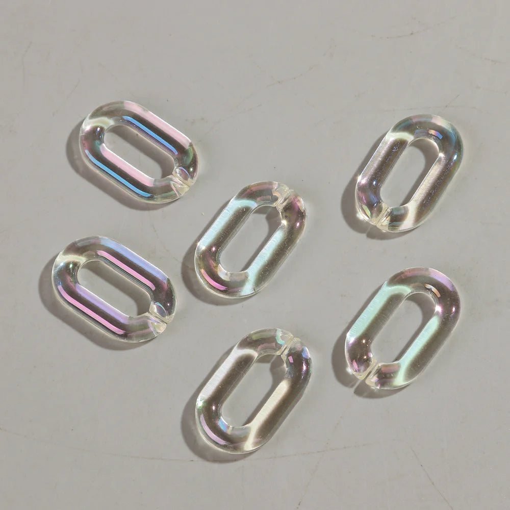 Colorful 20pc Transparent Oval LinkOval Link Chain Beads