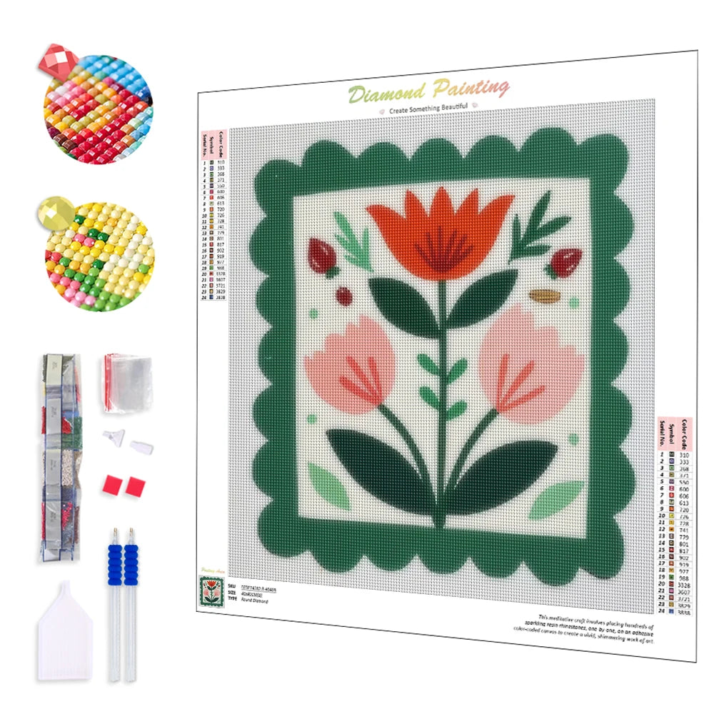5D DIY Diamond Painting Cartoon Flowers Diamond Embroidery Handmade Wall Art Home Decor.