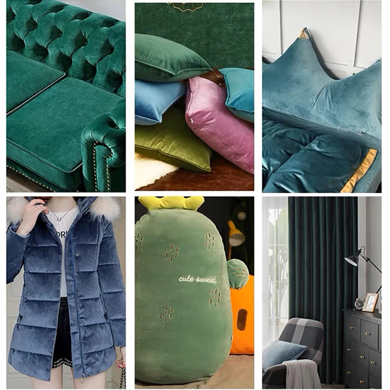 1/3/5M 14Colors Velvet Fabric DIY For Sewing Home Textile Clothing