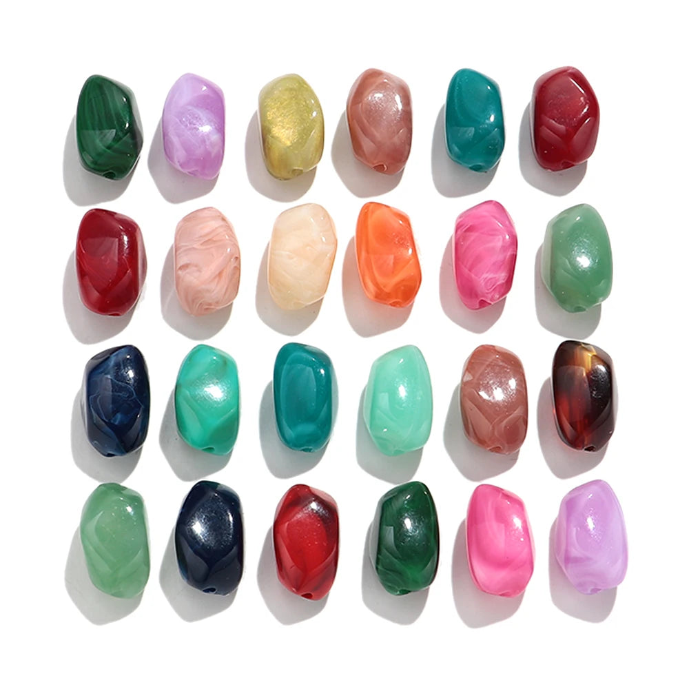 20pcs Dual Color  Stone Shape Loose Spacer Beads for DIY Jewelry
