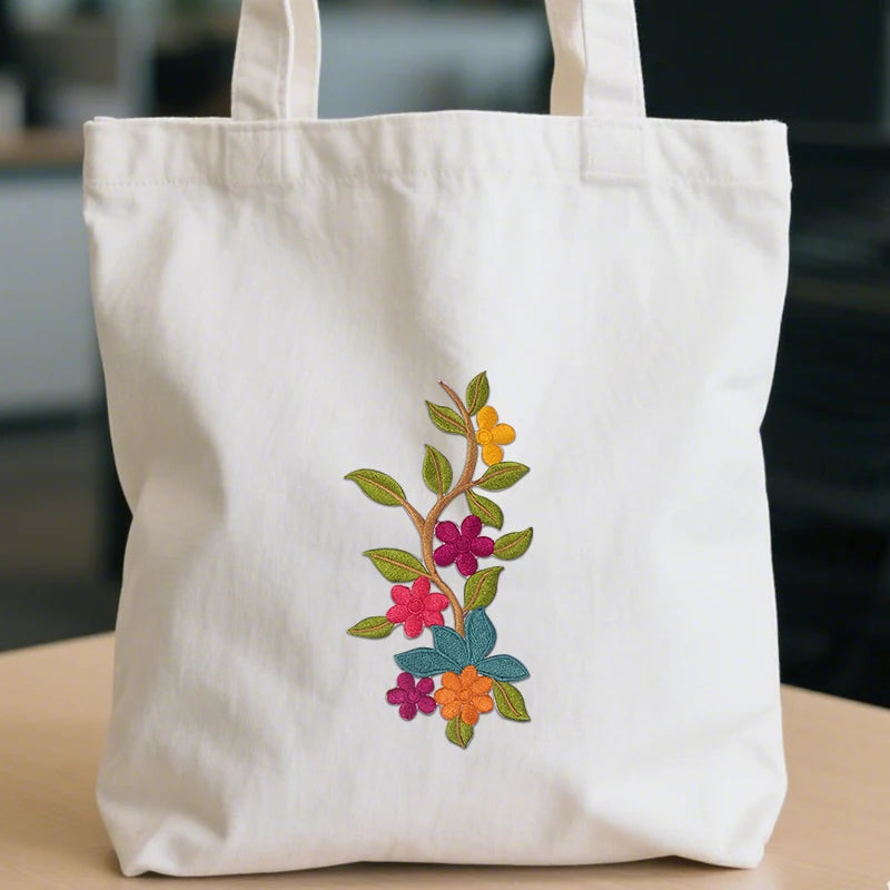 2 "Multi-Color Teal" 3D, Floral Embroidered Iron-On Patches