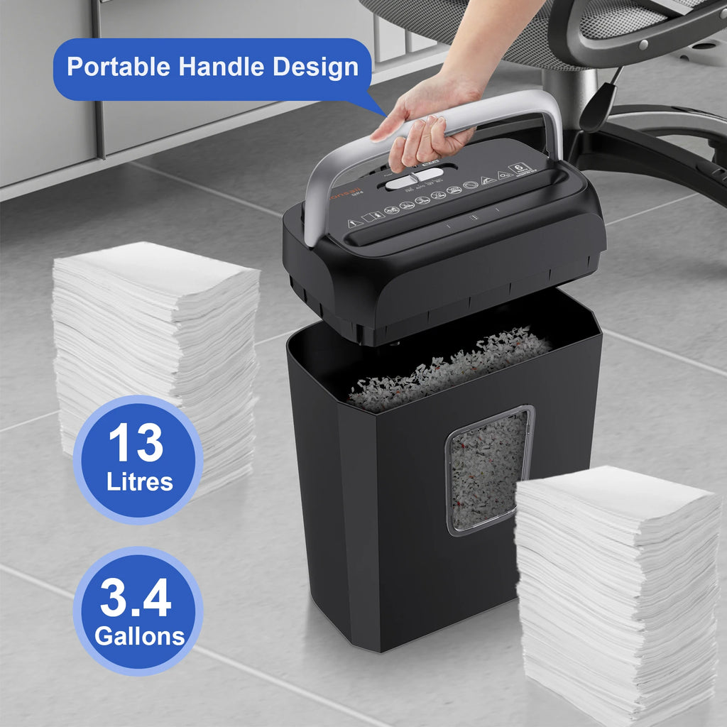 Bonsaii 6-Sheet Cross Cut Paper Shredder Home Office