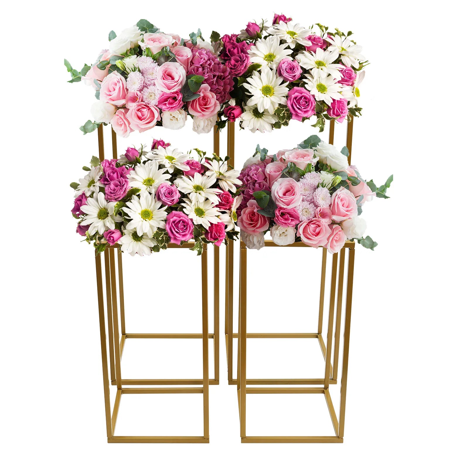 4 Piece Gold 
Flower Stand Set  Tall  DIY Decoration Holder