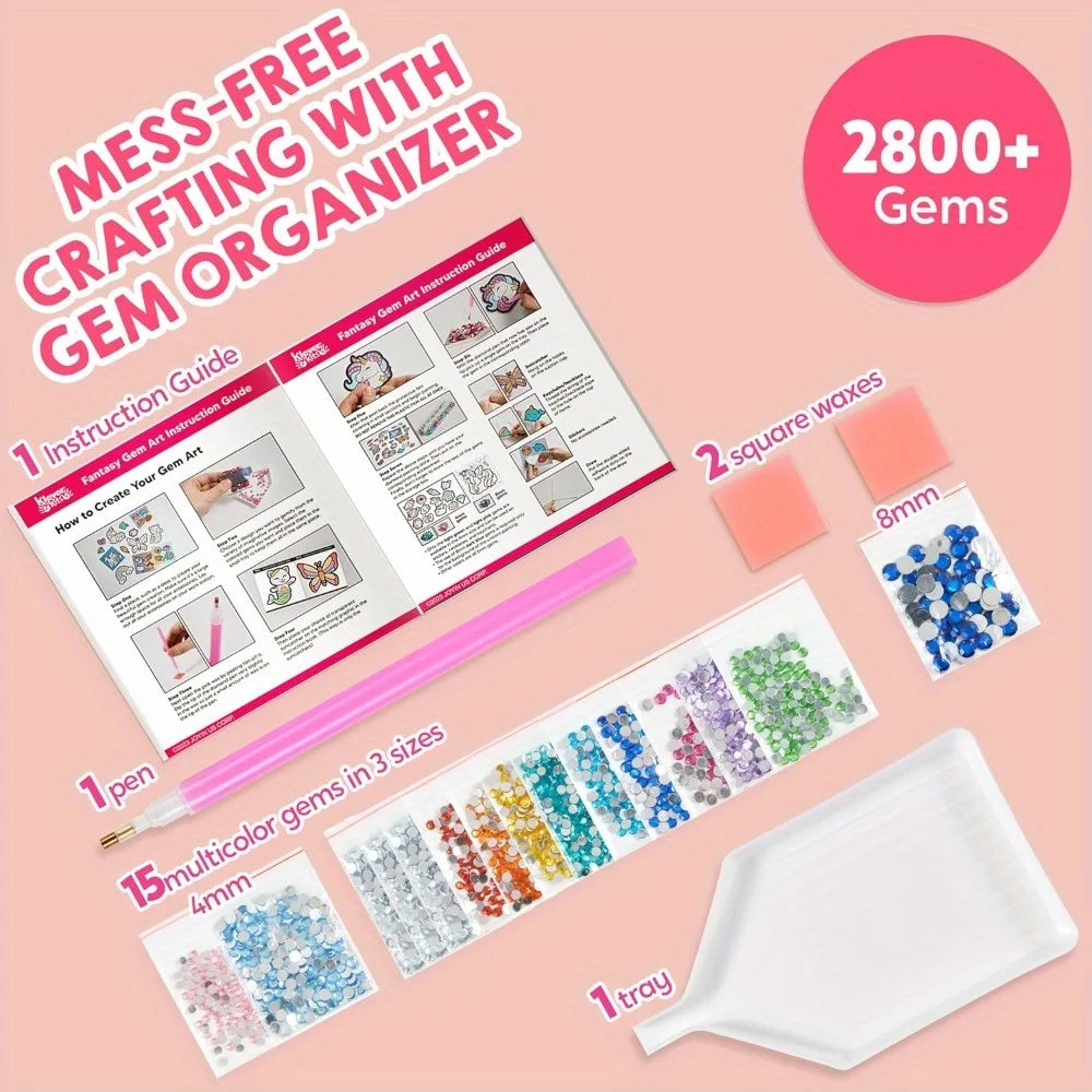 16 Projects Gem Painting Kits Diamond Gem  with 5D Gem for Girls Ages 6-12