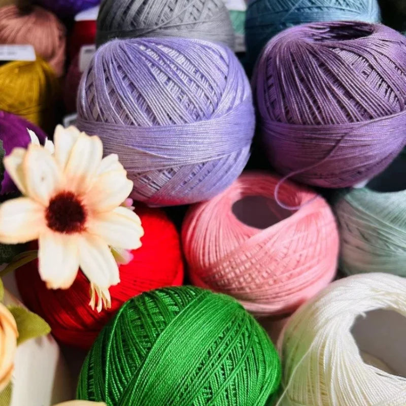 1PC Premium Mercerized Silk Lace Yarn Bundle-Soft, Durable, Vibrant Colors for DIY Knit & Crochet