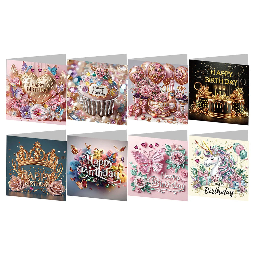 DIY Christmas Greeting Cards 12pc Diamond Painting Kits