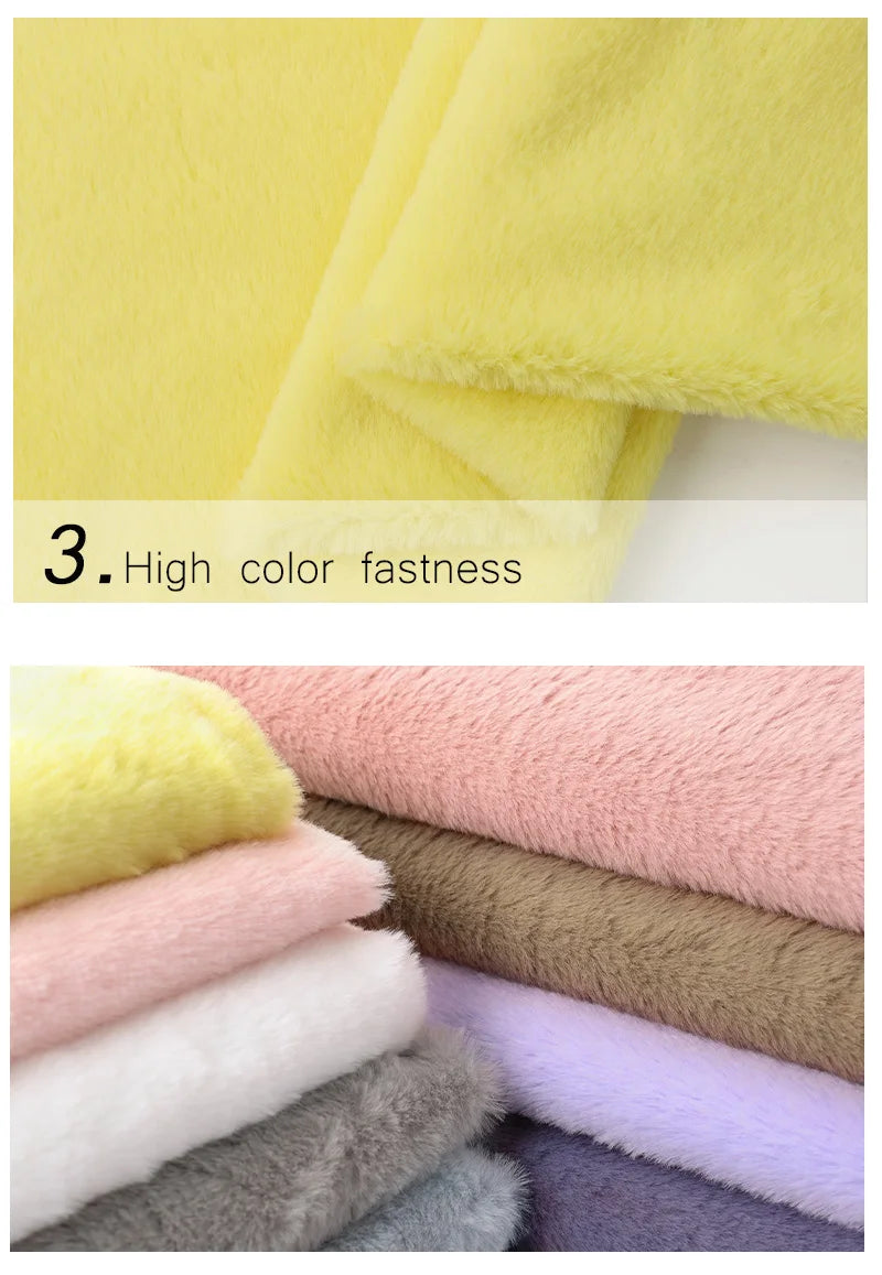 Rabbit Fur Fabric Soft Short Plush.