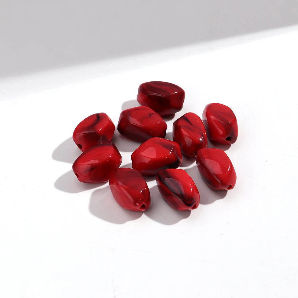 20pcs Dual Color  Stone Shape Loose Spacer Beads for DIY Jewelry