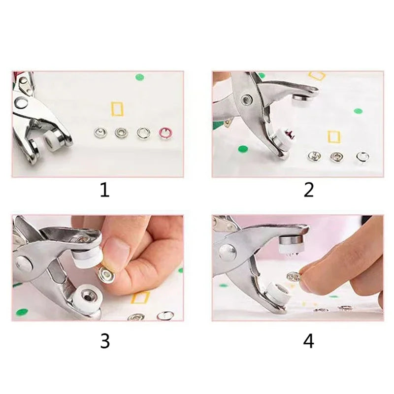 Snaps Buttons Pliers Set Snap Fasteners Kit Tool Sewing Buttons Press Studs Snap