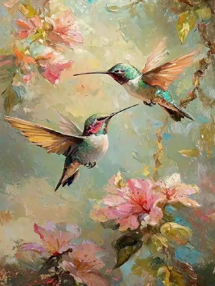 5D Diamond Painting Set Hummingbird Flower Bird Art Embroidery Home Wall Decoration Gifts.