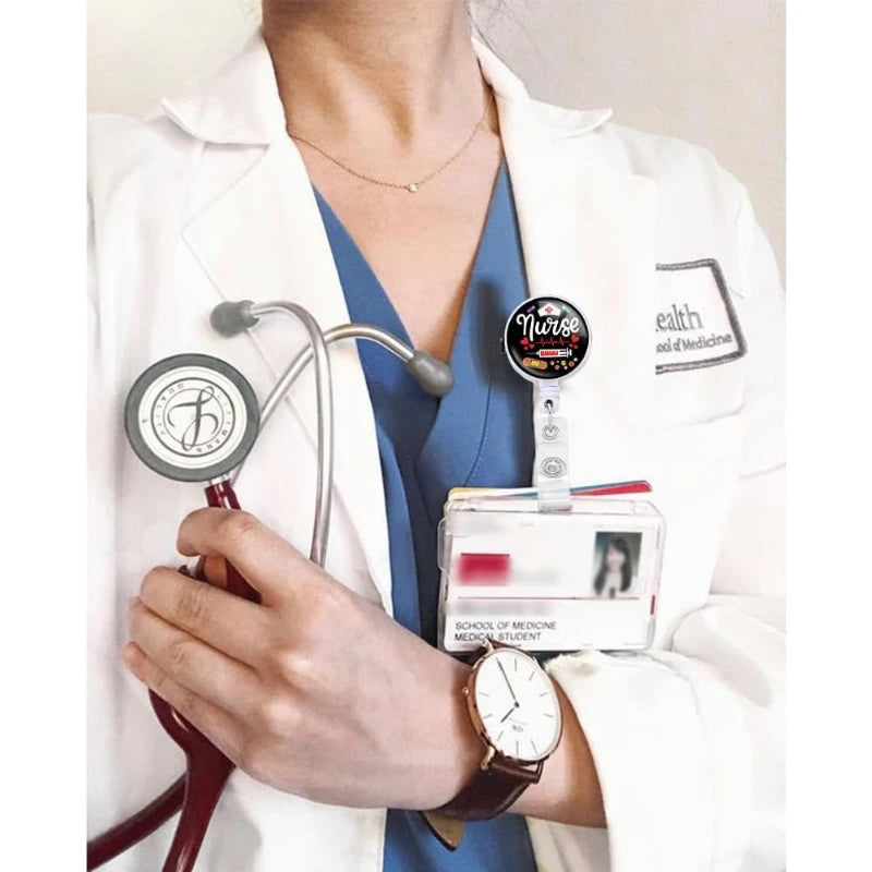 1/3/5 PCS Funny Retractable Badge Reel – Cute Nurse ID Holder with Alligator Clip