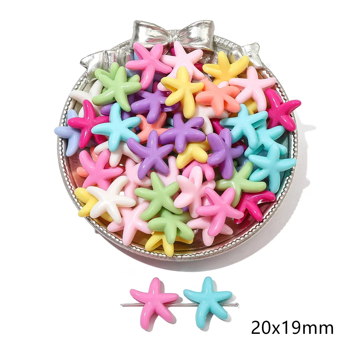 About 20-200Pcs acrylic solid colored beads, butterflies, pentagonal stars, love beads