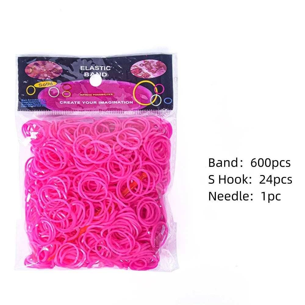 600pcs Elastic Colorful Rubber Loom Bands for Boy,, Girl Kids Weaving DIY Craft Gift Bracelet Jewelry Making Accessories Supplies