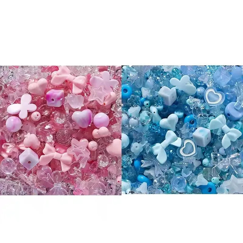 40g/lot Mixed style Flowers Heart Colorful Acrylic Beads