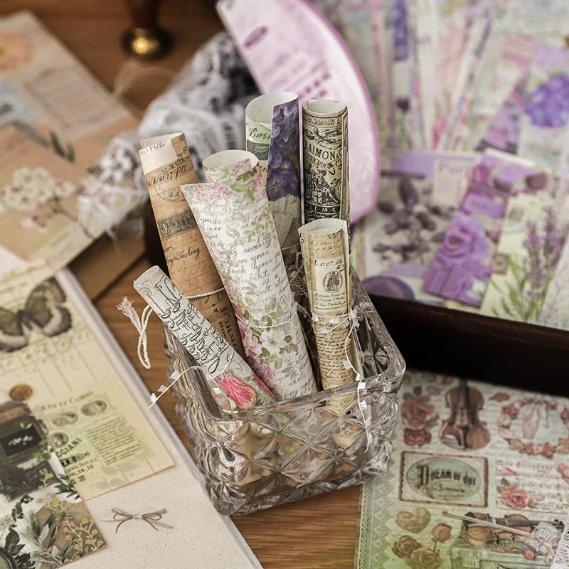 100Pcs/Pack Past Stories Vintage Series Scrapbooking Material