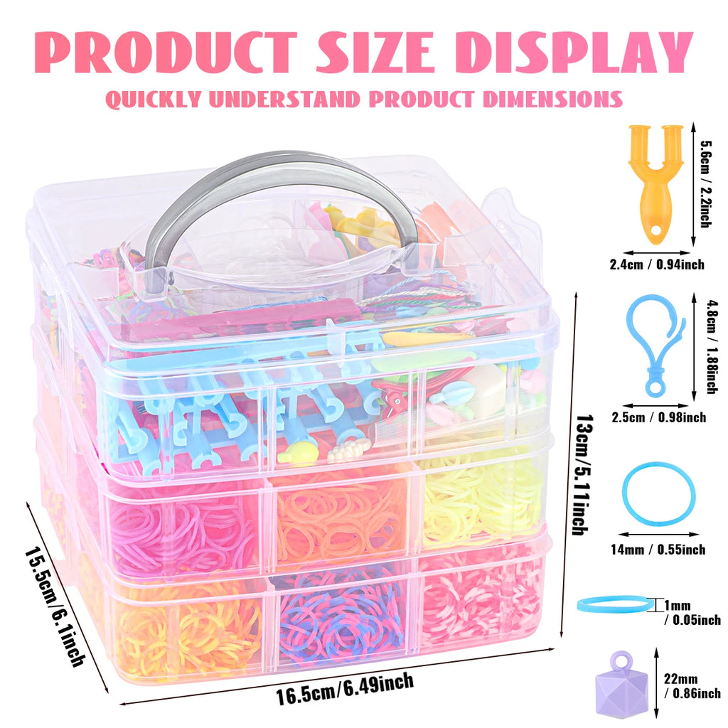 DIY Rubber Band Twist Loom Set, , Friendship Bracelet Maker Craft Kit