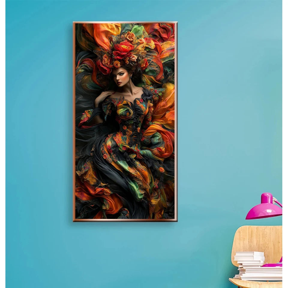 5D DIY Diamond Painting 2026 Full Diamond Mosaic Floral Goddess Artwork Diamond Embroidery Kit Rhinestone Home Decor Craft Gift