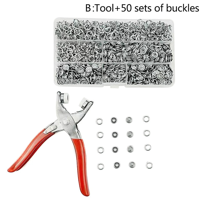 Snaps Buttons Pliers Set Snap Fasteners Kit Tool Sewing Buttons Press Studs Snap