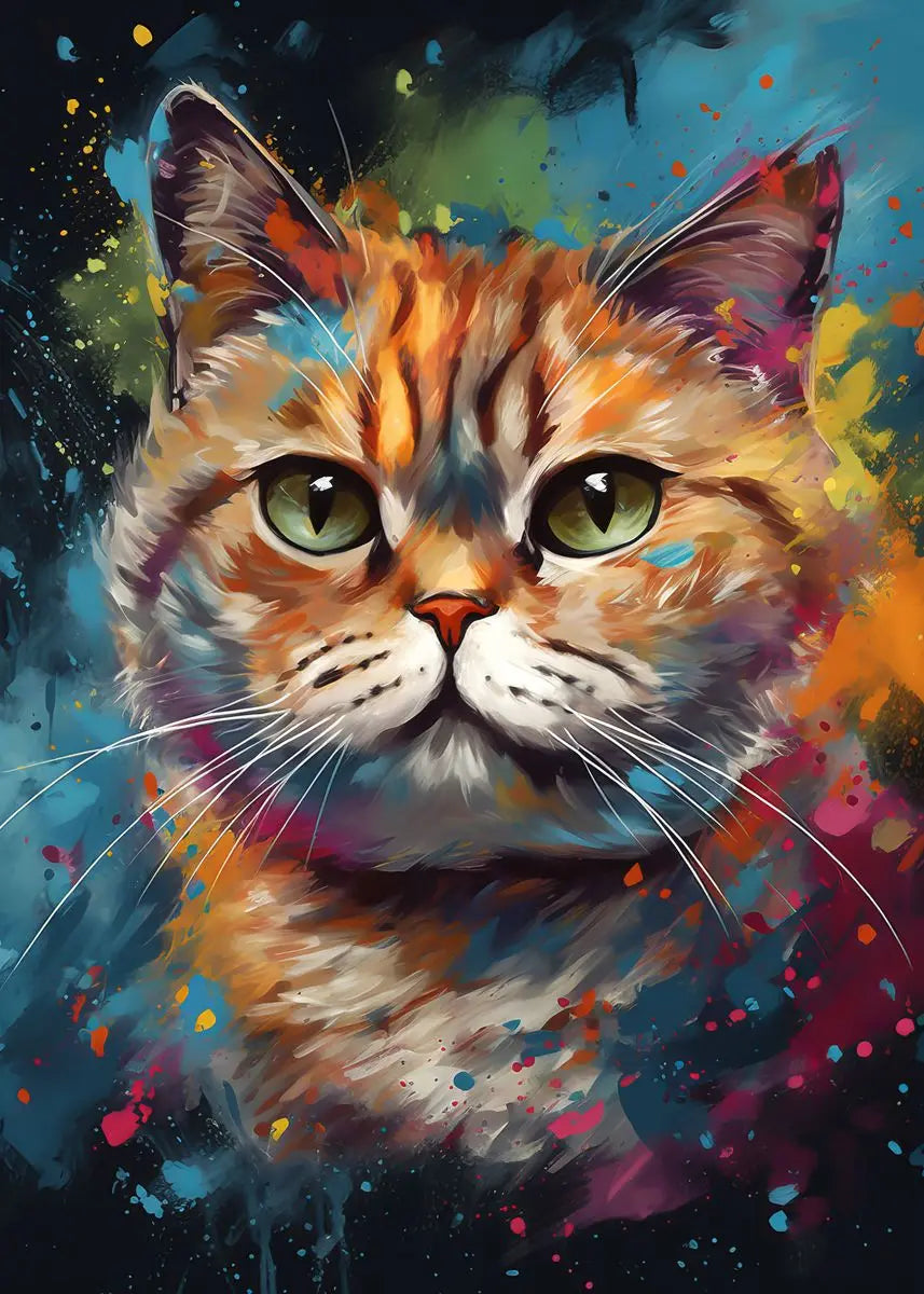 AB Fairy Dust Watercolor Various Cats 120 Colors Diamond Painting With Sticker Lovely Animals Modern On The Wall Art Kids Decor
