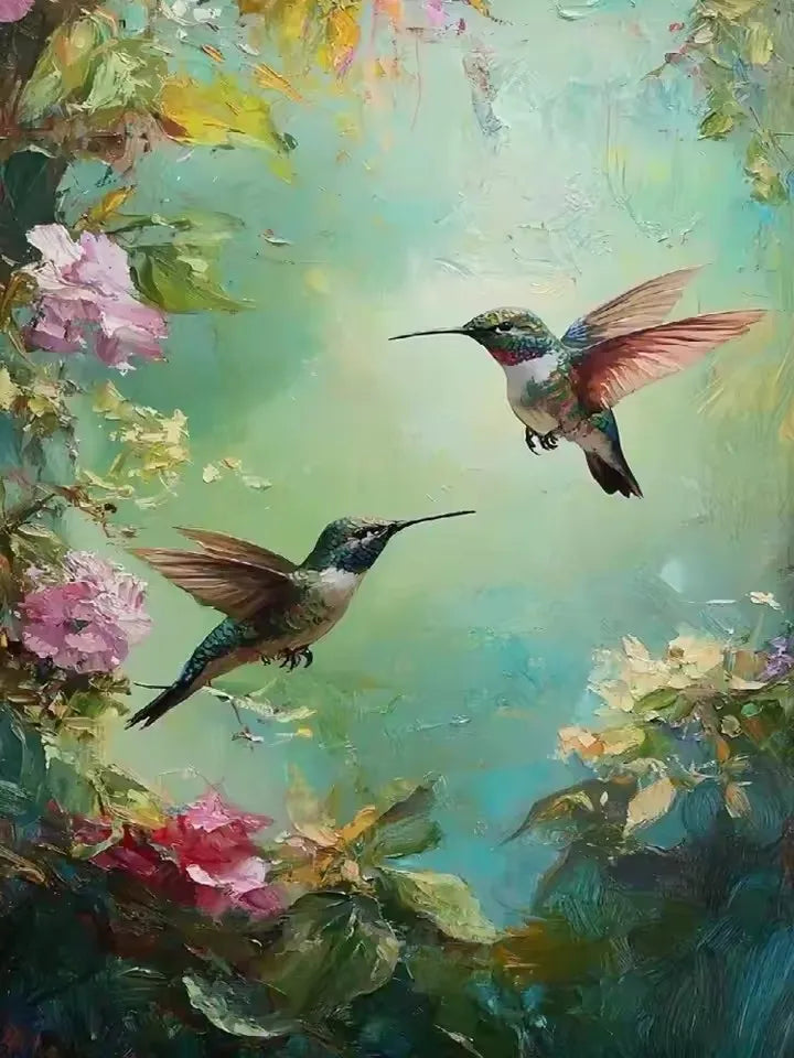 5D Diamond Painting Set Hummingbird Flower Bird Art Embroidery Home Wall Decoration Gifts.