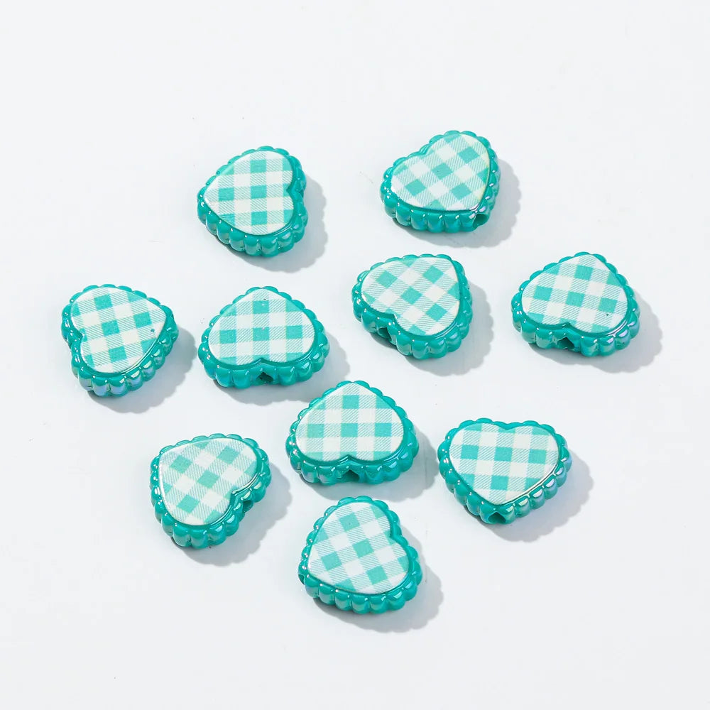 10pcs Love Heart Spacer Loose Beads Charms for DIY Bracelet Necklace Earring Jewelry Accessories