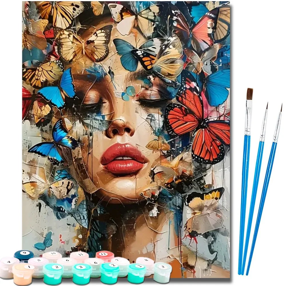 Butterfly Girl Diy Art Paint By Numbers