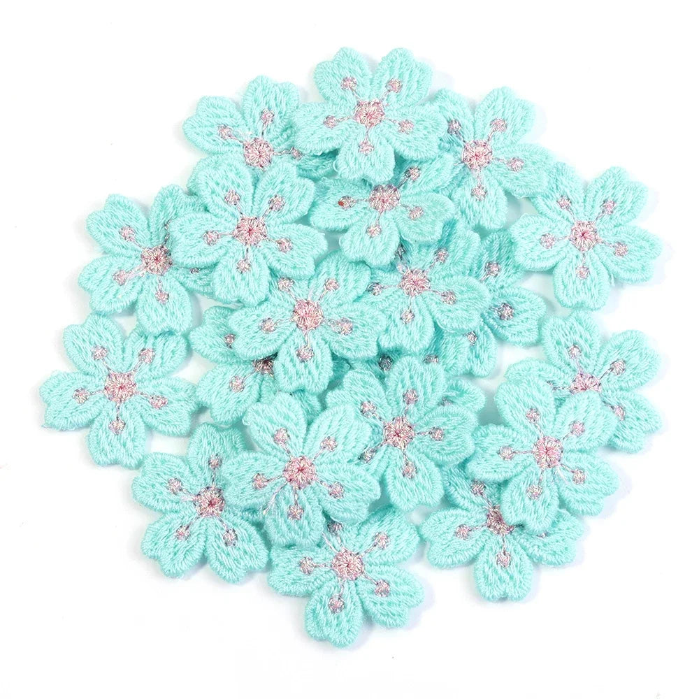 20Pcs/pack Colorful Flower Appliqued Cherry Blossoms Embroidery
