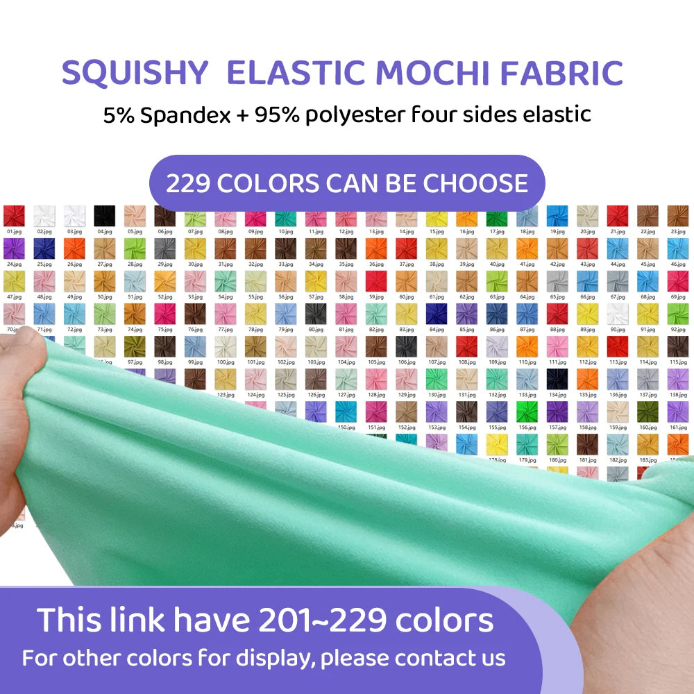 2024 Small Size 50x50cm Squishy Mochi Stetch Minky Fabric 95% Polyester 5% Spandex Stretch 4 Side Plush Fabric For Diy SewingToy