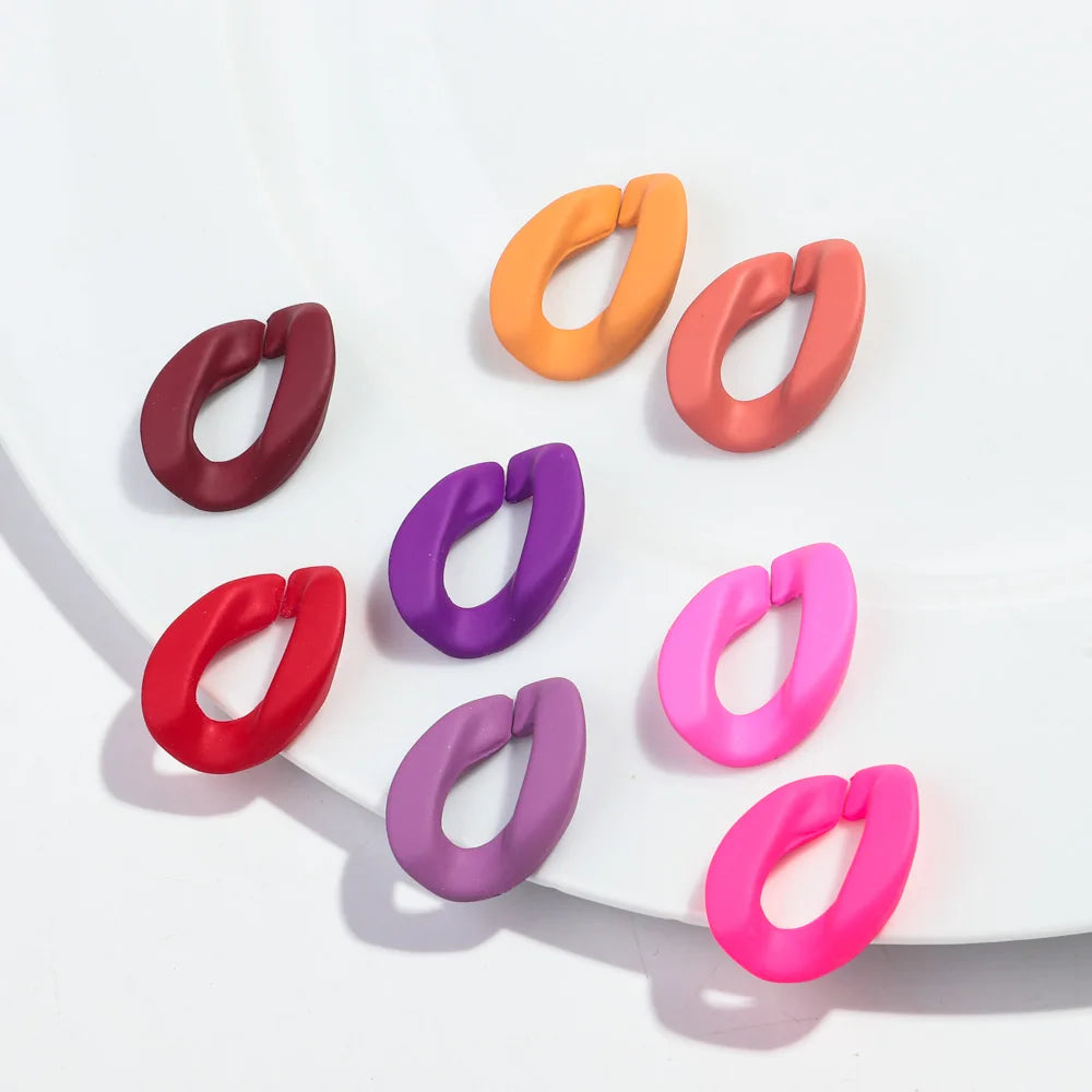20pcs 20x30mm Acrylic Frosted Square Link Chain Loose Beads