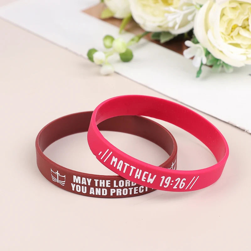 40pcs Inspirational Bible Verse Silicone Bracelets Faith-Based Wristbands