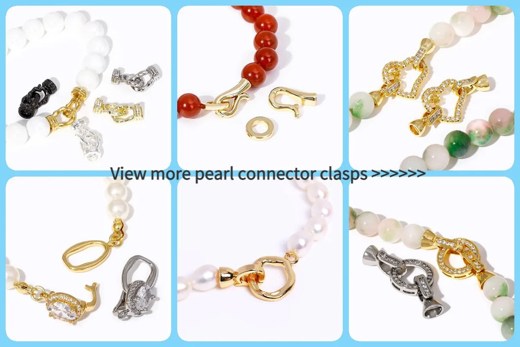 DIY Jewelry Accessories Inlaid Zircon Pearl Clasps Connectors 18K Gold Plated Pearl Clasps Fastener For Necklace Making Findings