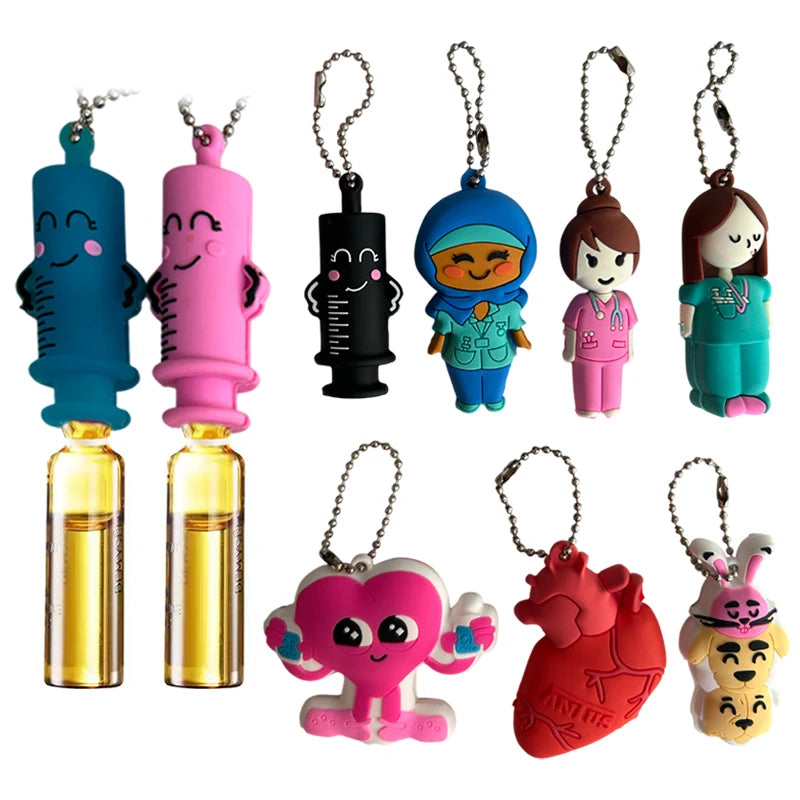 1PCS PVC Ampoule Bottle Opener Keychain Syringe-Shaped Cutter Nurse Doctor Aid Medication Vial Breaker Tool