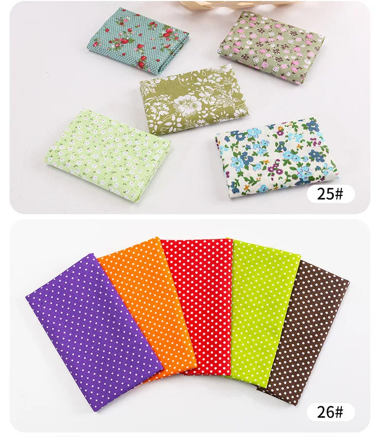 5Pcs/Set 25cmX25cm  Quilting Cloth Patchwork Needlework Handmade DIY Material