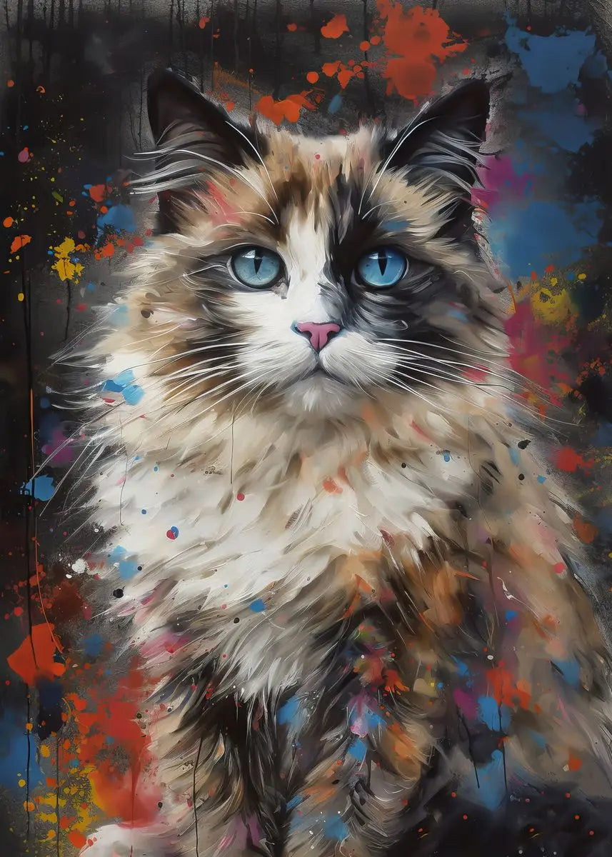 AB Fairy Dust Watercolor Various Cats 120 Colors Diamond Painting With Sticker Lovely Animals Modern On The Wall Art Kids Decor