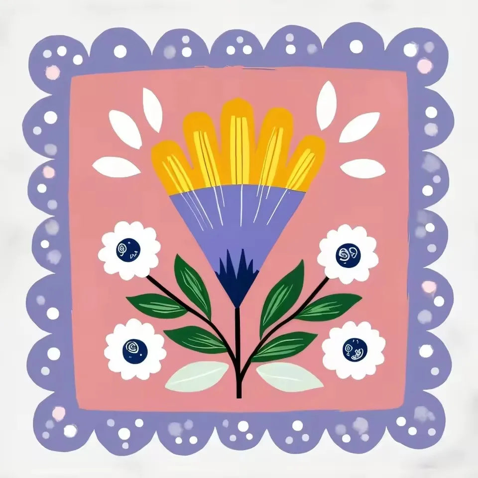 5D DIY Diamond Painting Cartoon Flowers Diamond Embroidery Handmade Wall Art Home Decor.