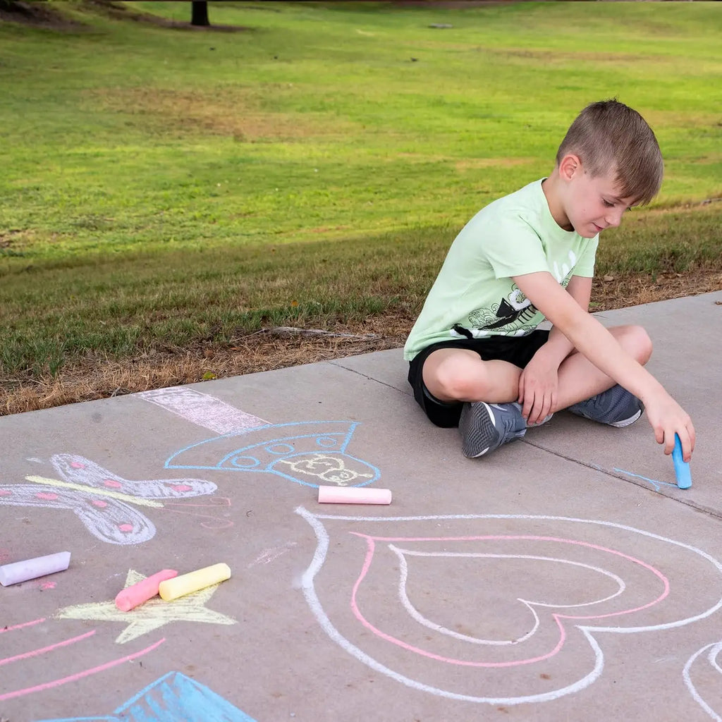 160 PCS Sidewalk Chalks Set Non-Toxic Washable Jumbo Chalk for Outdoor Art Play
