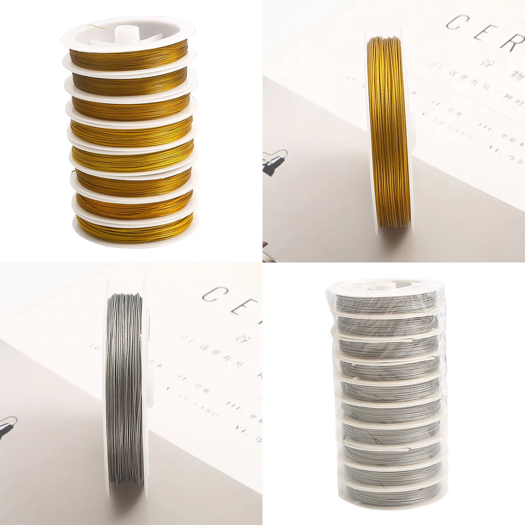 Stainless Steel Beading Cord String 0.3-1mm Strong Wire for Jewelry Making DIY Handcraft Sculpting Craft Bailing