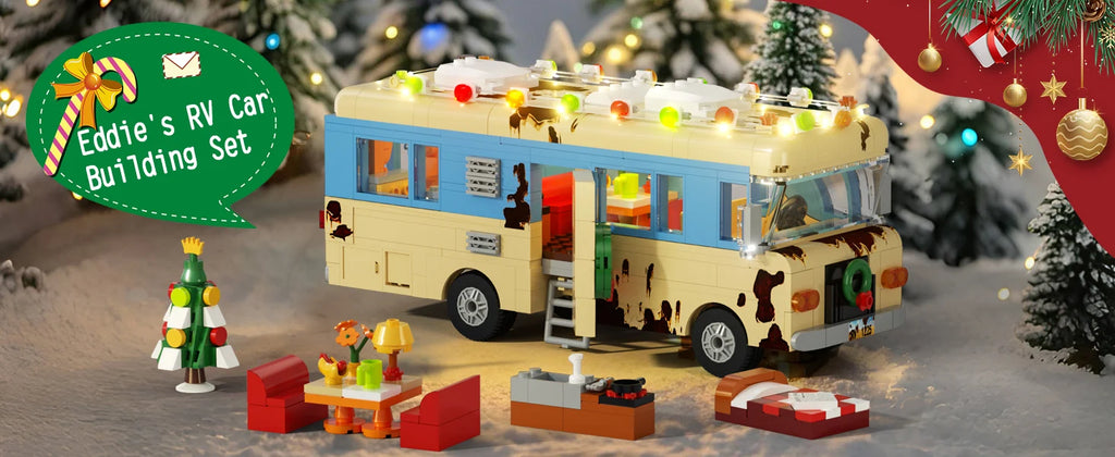 Christmas Vacation RV Building Block Set - Movie Replica Cousin Eddie Car | Nostalgic Collection & Family DIY | Christmas Gift