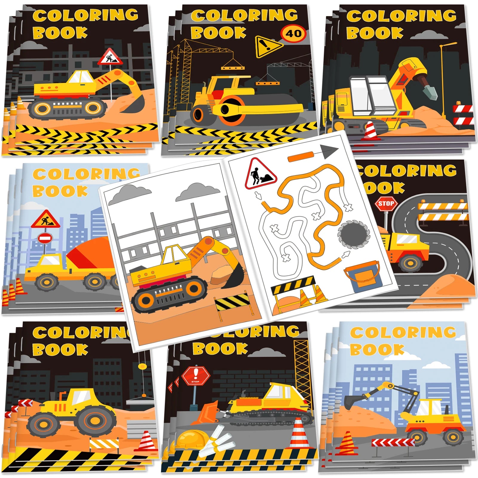 24 Pack Construction Trucks Coloring Book Bulk Construction Birthday Party Favors Small Coloring Book For Kids Including Dump Truck