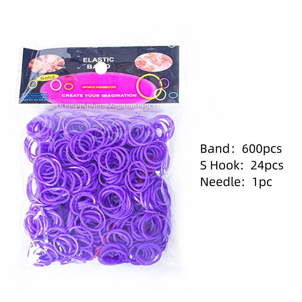600pcs Loom Rubber Bands Kit Bracelet Making Kit for Kids Elastic Weaving