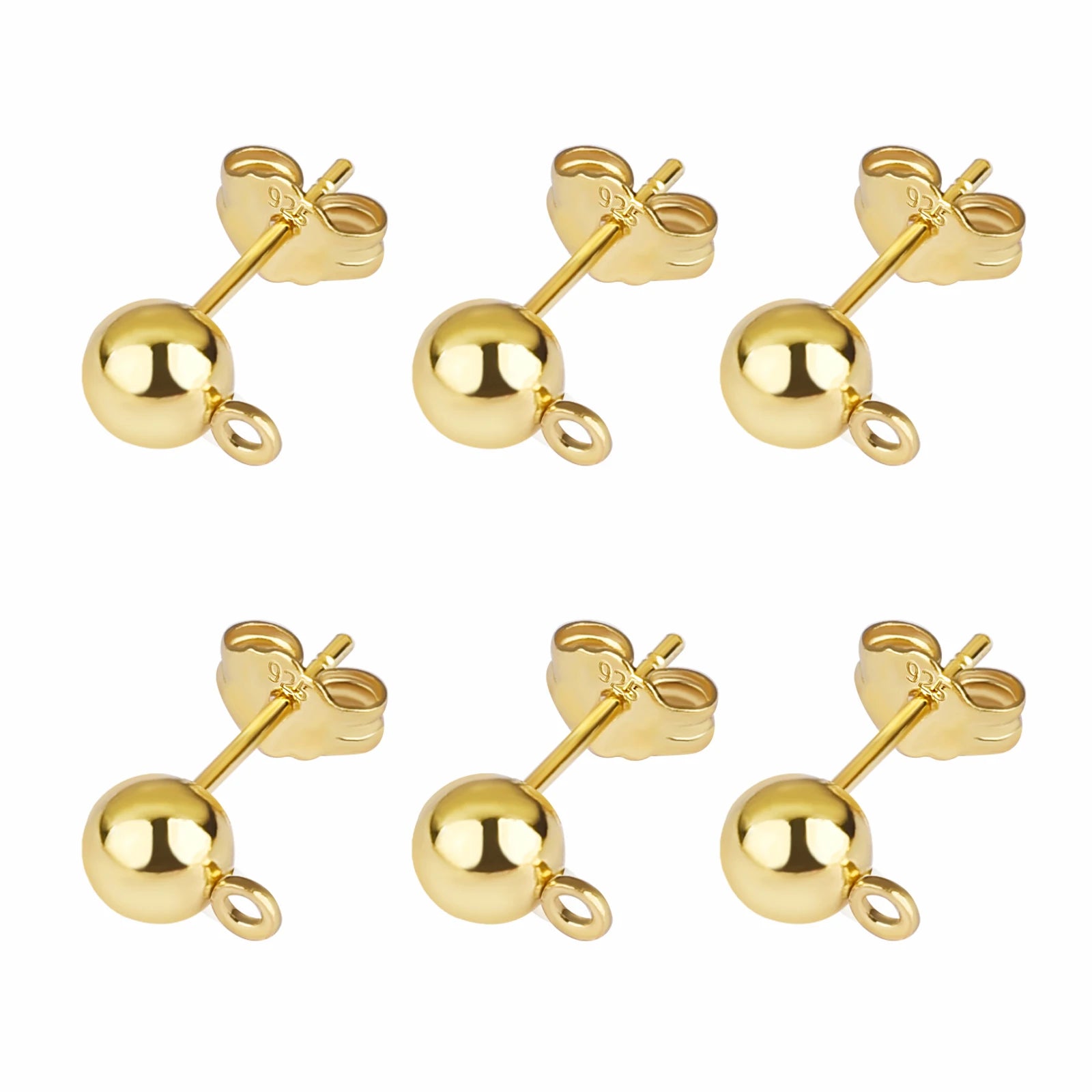 50pcs/Bag 925 Silver Stainless Steel Earring Studs Blank Post Base Pins With Earring Plug