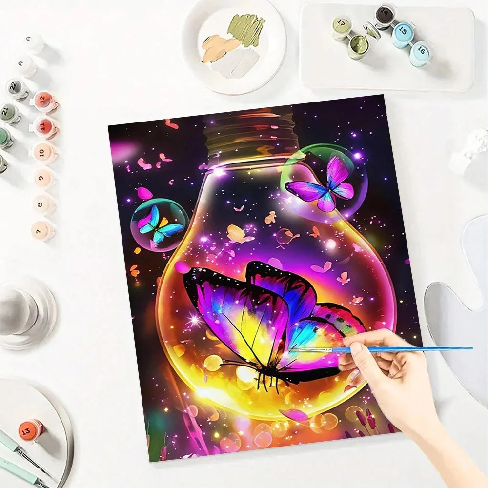 Paint By Numbers For Adult Fantasy Butterfly Landscape