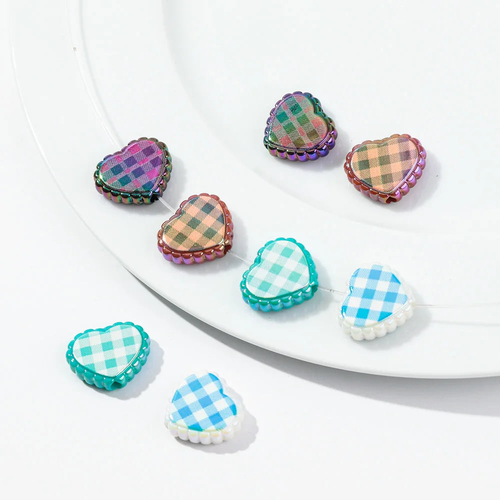 10pcs Love Heart Spacer Loose Beads Charms for DIY Bracelet Necklace Earring Jewelry Accessories