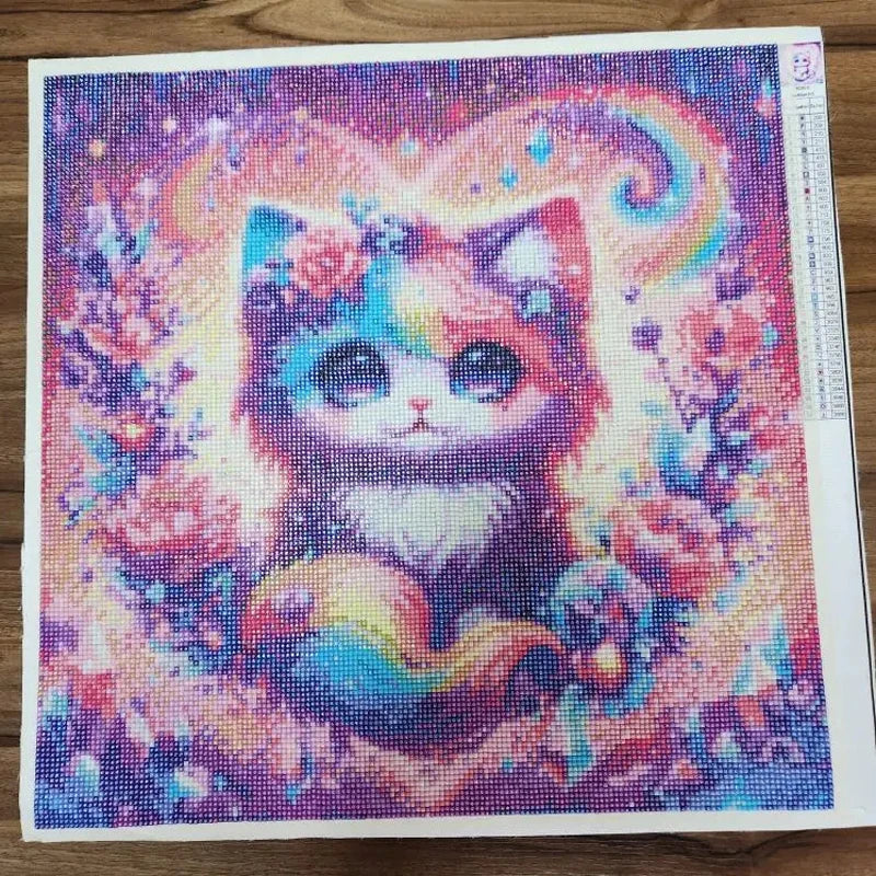 Pink Fox Full Crystal Diamond Embroidery. Animal Fairy Dust Drill Diamond Painting Cross Stitch Kits