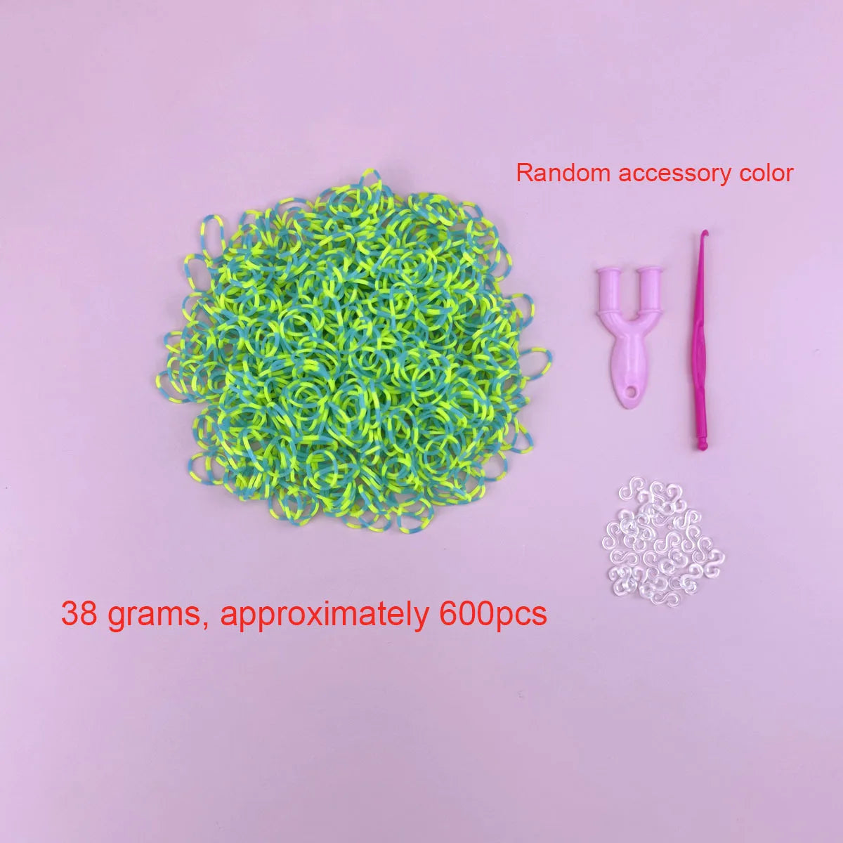 600Pcs Color Rubble Loom Bands Bracelets Kit Girl Gift DIY Jewelry Making