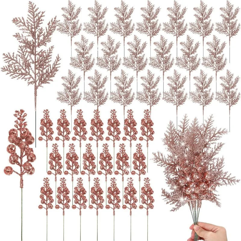 10Pcs Glitter Christmas DecorationDecor DIY Wreath Gift Accessories