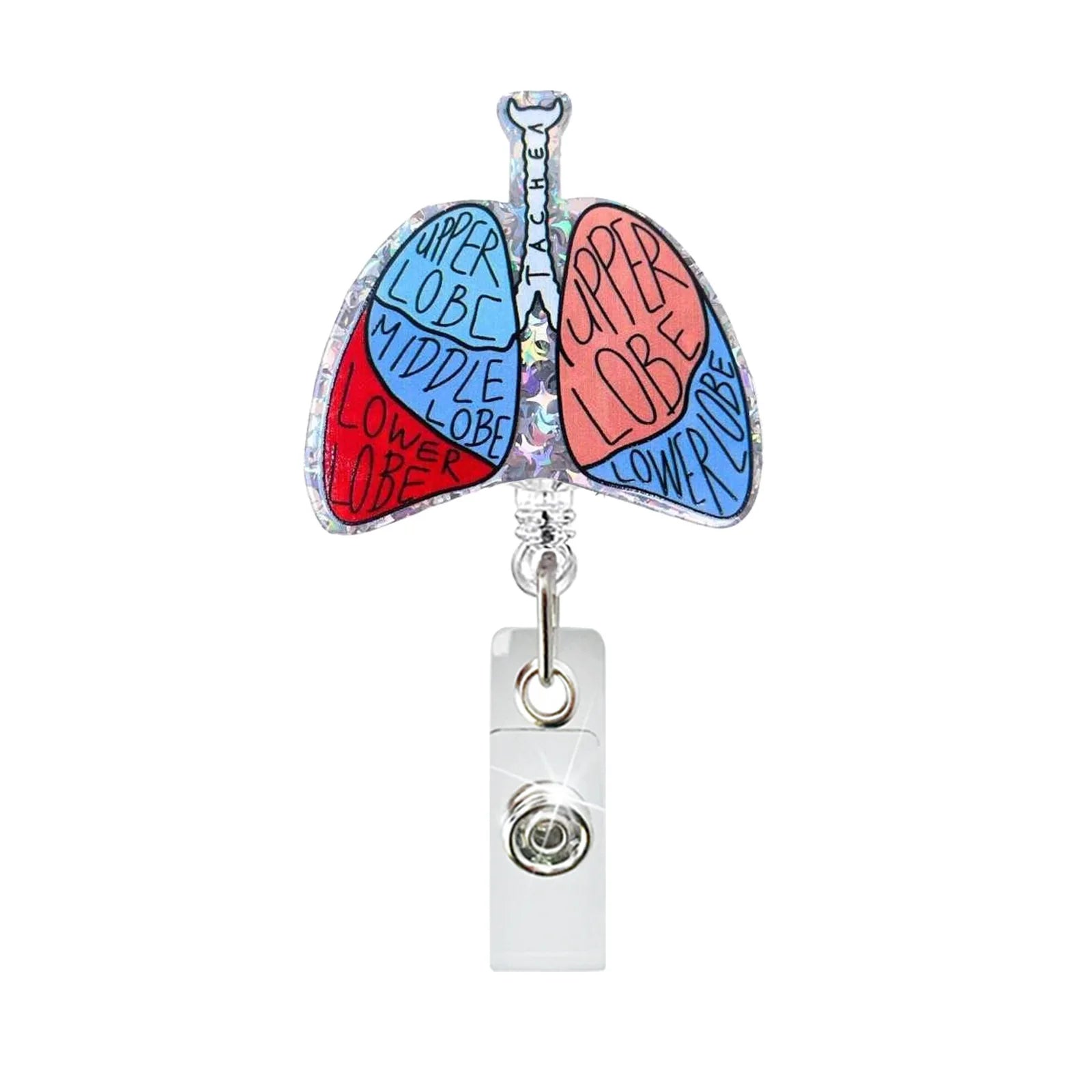 Creative Acrylic Heart Lung Brain Kidney Uterus Intestine Pattern Badge Reel Retractable