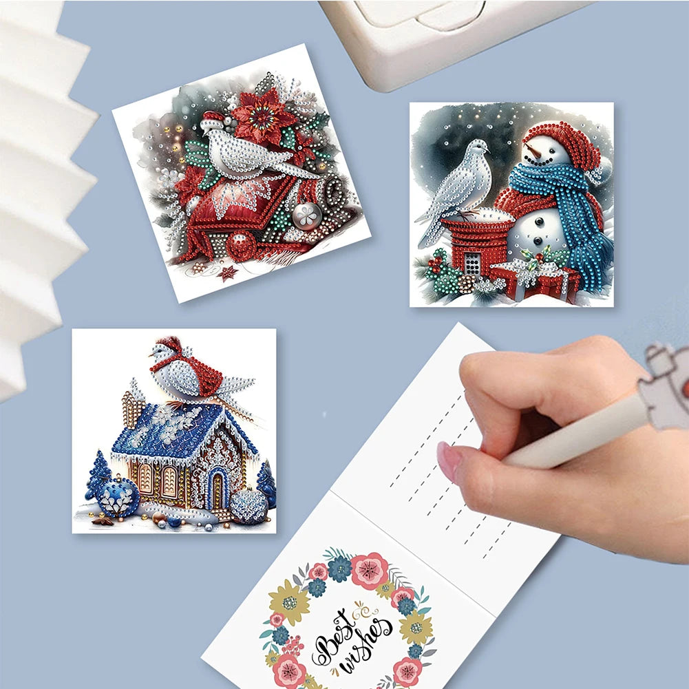 DIY Christmas Greeting Cards 12pc Diamond Painting Kits